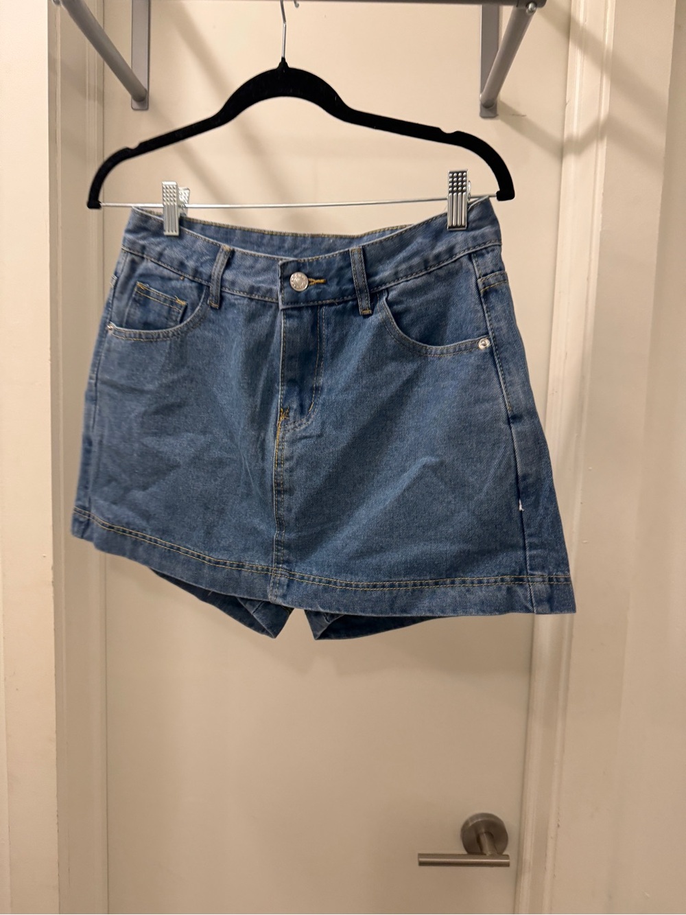Casual Blue Denim Skort Shorts for Women